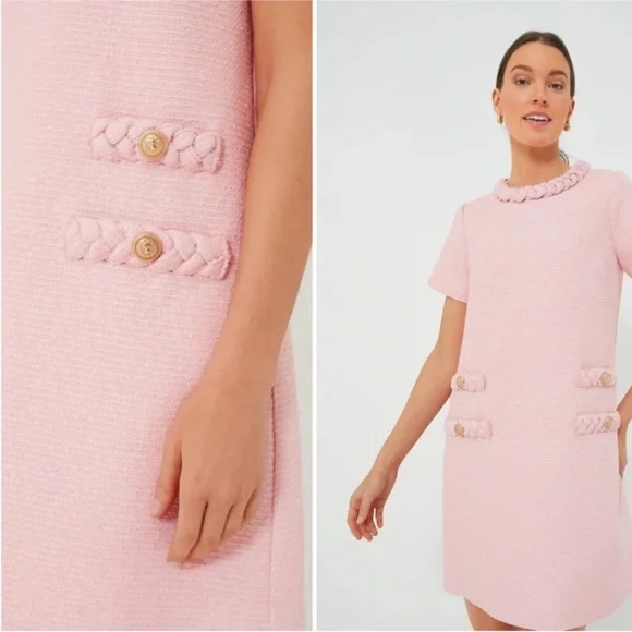 Tuckernuck Blossom Pink Tweed Jackie Dress Size XXL NWT - Picture 10 of 11